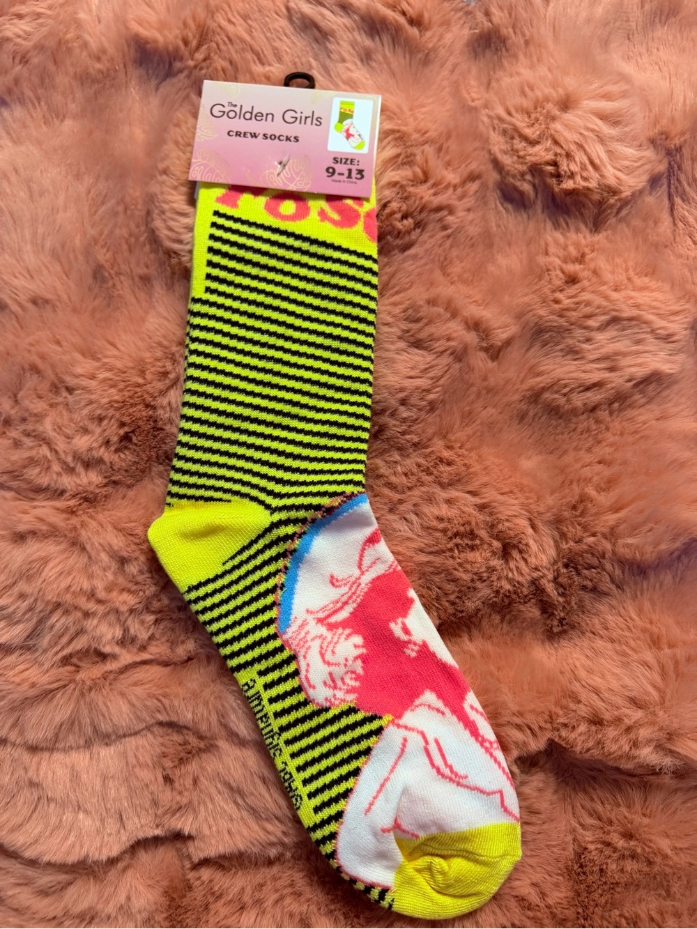 NWT Golden Girls Rose Nylund Betty White Crew Socks Size 9-13